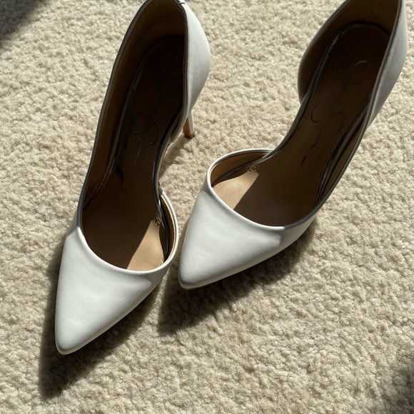 XX SOLD XX Jessica Simpson white d’orsay heels sz 6.5 - Picture 3 of 6